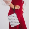 Women's Wallet Single Pocket Wristlet - Minnie Mouse Head Icon and Dot Striping White Black Red - 4 of 4