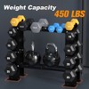 MOEPISY 5 Tier Black Dumbbell Stand for Home Gym, Heavy Duty Steel Weight Rack Holds 8-30LB Pairs - 4 of 4