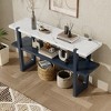 Retro Console Table, with Drawer and Shelves, Versatile Storage Solutions, for Entryway, Living Room and Hallways, Available in Multiple Colors - 3 of 4