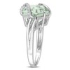 EVERLY JEWELRY | Sterling Silver 6 1/2 CT TGW Green Quartz and Diamond Accent Swirl Ring - 2 of 4