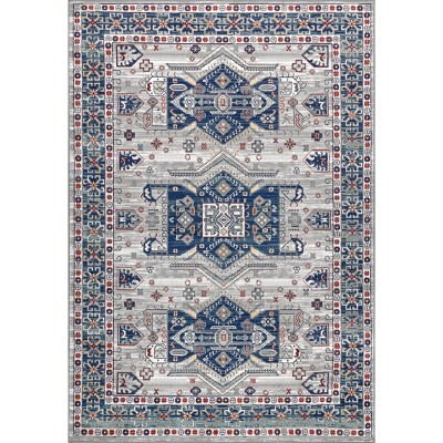 Modern Vintage Moroccan 4'x6' Gray Reversible Synthetic Rug