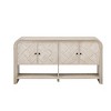 60'' Console Table with Woven Slat Doors & Bottom Open Shelf,Entryway Cabinet for Hallway or Living Room-Baofuwish - 3 of 4