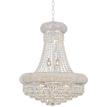 Elegant Lighting Primo 20" Wide Chrome Crystal Chandelier