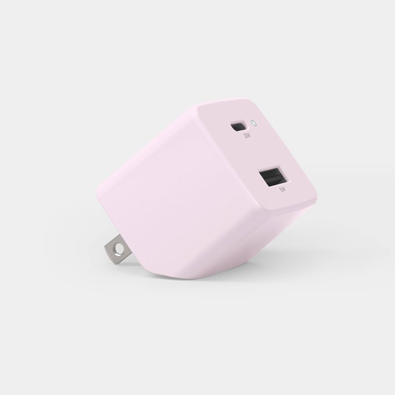 Dual Port USB-A to USB-C Wall Adapters - heyday™ ️Pastel Pink