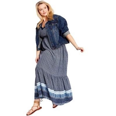 Avenue Women's Plus Size Eve Border Dress