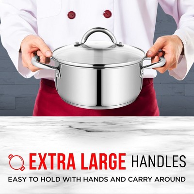 Bakken-Swiss 3-Quart Stainless Steel Stockpot with Glass Lid