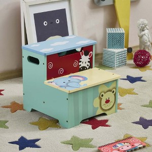 Lycvki Kids Funnel Joseph Boys Blue Animal Step Stool - 1 of 4
