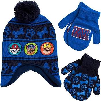 Paw Patrol Boys Winter Hat and 2 Pair Gloves or Mittens Set, Kids Ages 2-7