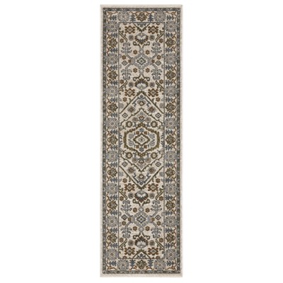 Oriental Weavers Hastings HA02I Ivory / Rust Indoor Area Rug - 2'3" x 7'6"