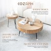 COZAYH 2 Piece Round Coffee Tables, Wood Living Room Furniture, Radial, Set of 2 - 2 of 4