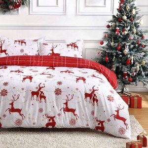 Coucheta Christmas Duvet Cover Set – Soft Microfiber Winter Holiday Bedding, Includes Comforter Cover + 2 Pillow Shams - 1 of 4