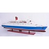 Old Modern Handicrafts Queen Elizabeth II Ship Model 41 Inch Painted Ocean Liner with Wood Base Display - 3 of 4