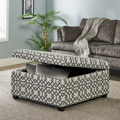 NicBex Rectangular Velvet Storage Ottoman Bench,Upholstered Storage Ottoman with Wood Legs,Modern Storage Bench for Living Room,Bedroom
