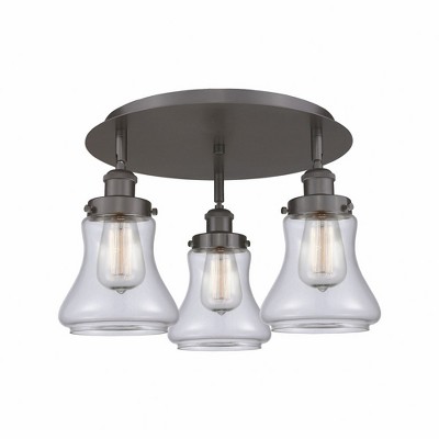 Bellmont - 3 Light Flush Mount In Art Deco Style-9.75 Inches Tall and 17.75 Inches Wide