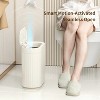 LunaLulinlk Small Trash Can Automatic Touch Less Garbage Bin with Lid, 2 Gallon Plastic Slim Waste Basket Electric Motion Sensor Cream White - 2 of 4