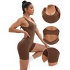 INSPIRE CHIC 2 Pcs Women's U Neck Full Scoop Neck Bodysuit Hollow Back Butt Lifter Body Shapers - 3 of 4