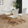 Sapphtopaz Modern Simple Dining Chairs Set, Faux Leather Padded Seat Kitchen Chairs with Chrome Metal Legs for Dining Room, Kitchen - 2 of 4