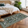 Full Floral Runner Rug, Non-Slip Washable Soft Carpet, Thin Rug for Entryway, Kitchen, Hallway, Bathroom, Laundry - 4 of 4