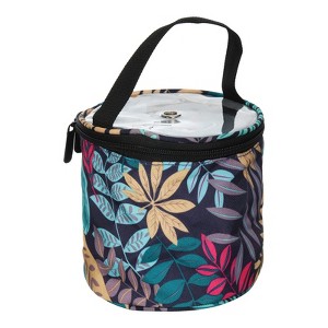 Unique Bargains Portable Crochet Knitting Sewing Craft Yarn Storage Bag Blue Leaves 5.12" x 5.51" - 1 of 4