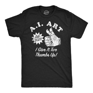 Mens Funny T Shirts AI Art Sarcastic Technology Graphic Tee For Men - Crazy Dog Men's T Shirt - 1 of 4