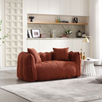 Aukfa Twin Size Bean Bag Chairs, Loveseat Bean Bag Sofa Modern Lazy Sofa Chair with Armrests for Living Room, Bedroom, Apartment