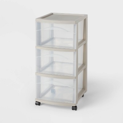 Image of 3 Drawer Medium Cart Gray - Brightroom™