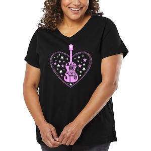 LA Pop Art It's A Love Story - Women's Word Art V-Neck - 1 of 4