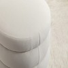 GlasFlength Ottomans and Benches Velvet Storage Ottoman with Wooden Shelving Simple Design for Living Room and Bedroom, White, 17.1"*17.1"*18.9" - 3 of 4