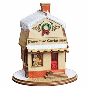 Old World Christmas Ginger Cottage Wooden Ornament for Christmas Tree, Paws for Christmas Pet Shop - 1 of 3