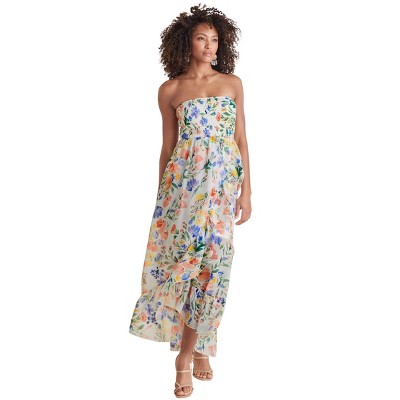 VENUS Womens Strapless Ruffle Maxi