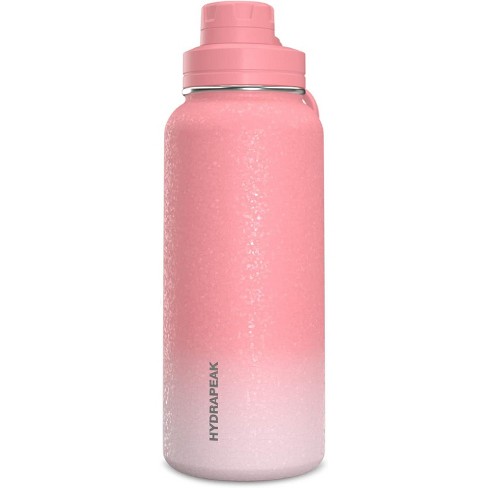 Hydrapeak 32oz Water Bottle Stainless Steel Insulated Thermal With A Leak  Proof Chug Lid & Handle (Iced Bubblegum)