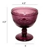 Slickblue Vintage Pressed Colorful Glass Desert Bowls - Set of 4 - 12 oz. in 2 Different Colors - 3 of 3