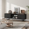 Industrial-style TV stand with two drawers, suitable for 80-inch TVs · wood media cabinet for living rooms - 3 of 4