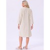 INSPIRE CHIC Women's Flannel Sleep One-Piece Dress Fuzzy Round Neck Soft Nightgowns with Pocket - 4 of 4