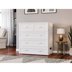 HomeStock Northfield White Twin XL Solid Wood Murphy Bed Chest - 1 of 4