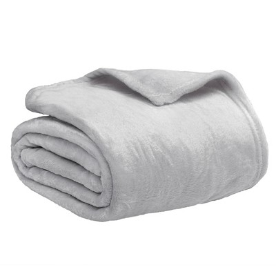 Light Grey Luxury Fleece Throw Blanket for Sofa Couch