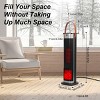 SEVOBAL Indoor Heaters Oscillating Ceramic Tower Space Heater with 3D Flame Remote Timer for Bedroom Office - 3 of 4