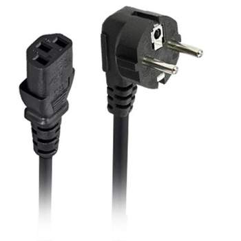 Monoprice AC Power Cord - 3 Feet - Black, CEE 7/7 "SCHUKO" (Europe) to IEC 60320 C13, 18AWG, 5A/1250W, 250V, 3-Prong, For PC Computers, PDU, UPS