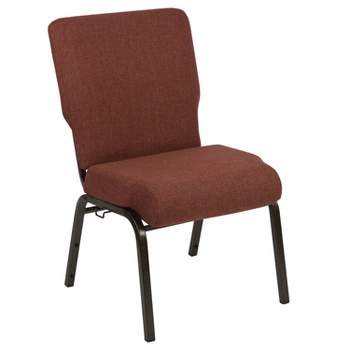 Flash Furniture Advantage Auditorium Chair - Stacking Padded Chair - 20.5inch Wide Seat - Cinnamon Fabric/Gold Vein Frame