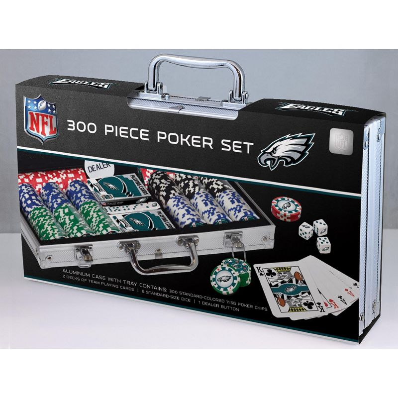 MasterPieces 300 Piece Poker Chip Set - NFL Philadelphia Eagles, 1 of 9