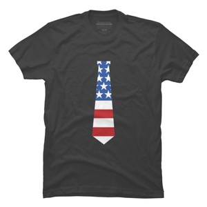 Men's Design By Humans Fourth Of July Simple American Flag Tie By FreshDressedTees T-Shirt - 1 of 2
