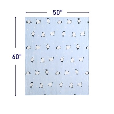 Cozy Fleece Toddler Unisex Reversible Throw Blanket in Blue