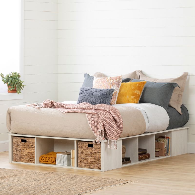 Avilla Storage Bed with Baskets Winter Oak/Rattan - South Shore, 3 of 12