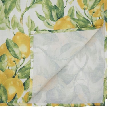Bright Lemon Printed Rectangular Polyester Tablecloth