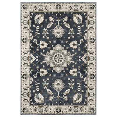 Oriental Weavers Ellington ELL08 Blue/ Beige Indoor Area Rug - 5'3" x 7'6"