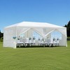 Gulches 10x20' Outdoor Garden Gazebo Wedding Party Tent Canopy Marquee with 6 Removable Sidewalls, Black - 2 of 4