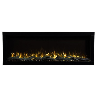 Modern Black 50-Inch Smart Linear Electric Fireplace with LED Flame