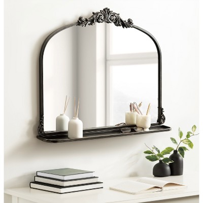 Arendahl Black Iron Arch Vanity Mirror with Shelf