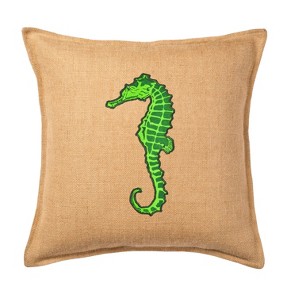 Kensington Garden 20"x20" Oversize Burlap Pillow Front Panel Interior Cotton Lined - 1 of 3