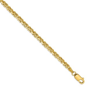 Black Bow Jewelry 2.5mm, 14k Yellow Gold, Solid Byzantine Chain Bracelet - 1 of 4